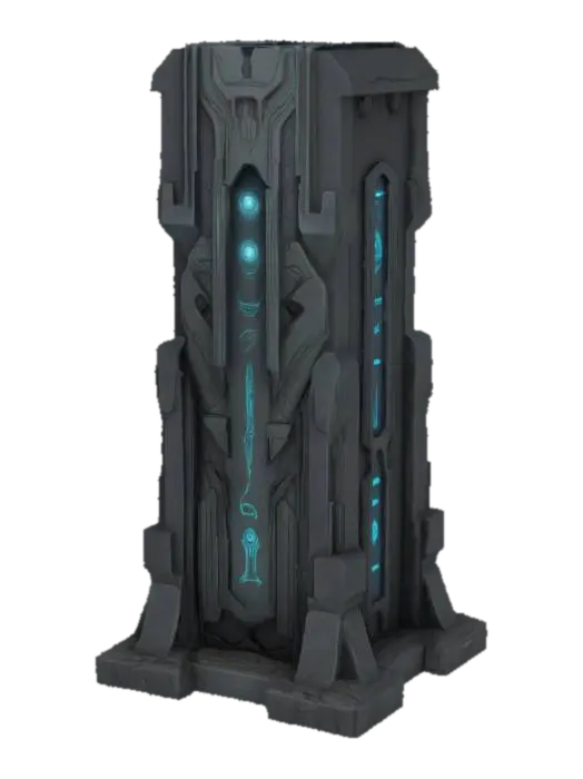 3D-модель a giant detailed alien monolith, згенерована ШІ
