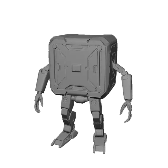 3D model for create a sci-fi cube with arms and legs