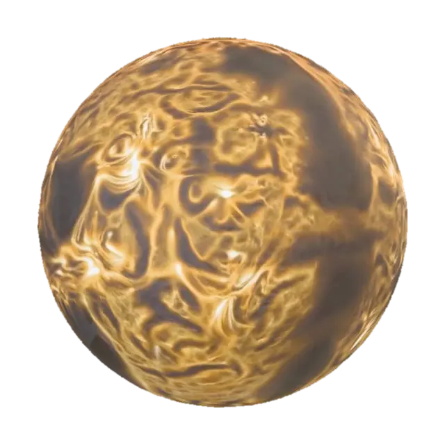 The Sun - Heat 3D model, vytvořený pomocí AI