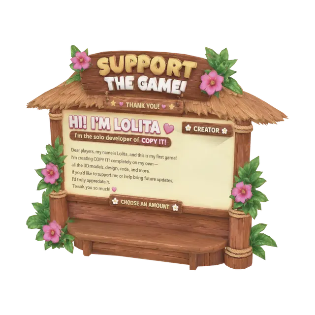 3D model for Support the Game Tropical Signboard