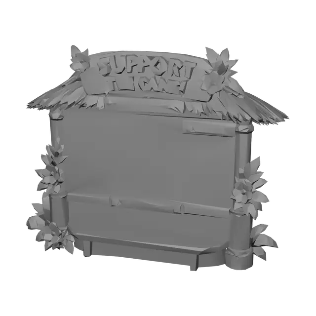 3D model for Support the Game Tropical Signboard