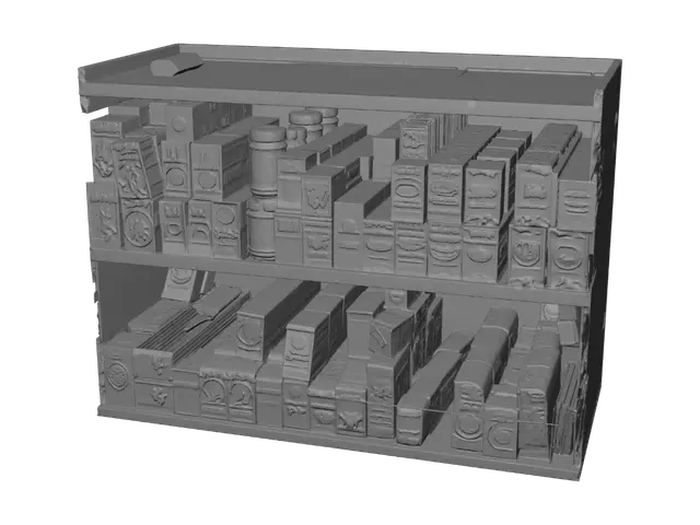 3D model for Assorted Burmese Medicine Boxes on Shelves