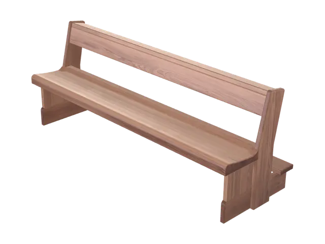 3D model for Oak Serenity Bench
