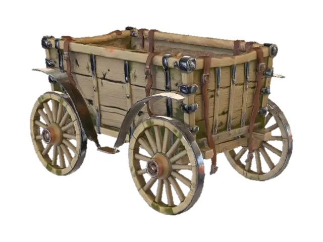 Rustic Wagon - Farm 3D model, vytvořený pomocí AI