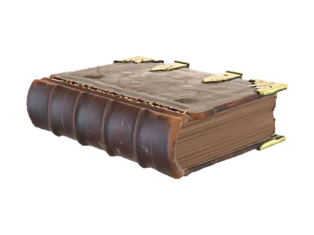 Create a realistic medieval leather-bound Bible. The book should have thick,… - Craftsmanship 3D model, vytvořený pomocí AI
