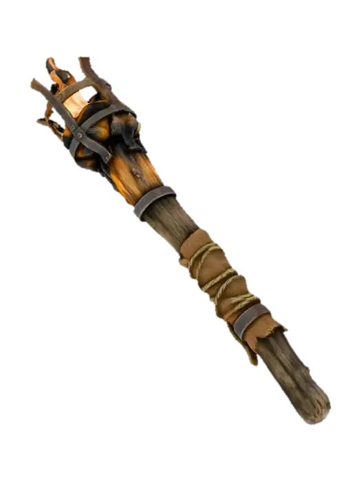 Create a realistic medieval torch. The torch should have a wooden handle… - Craftsmanship 3D model, vytvořený pomocí AI