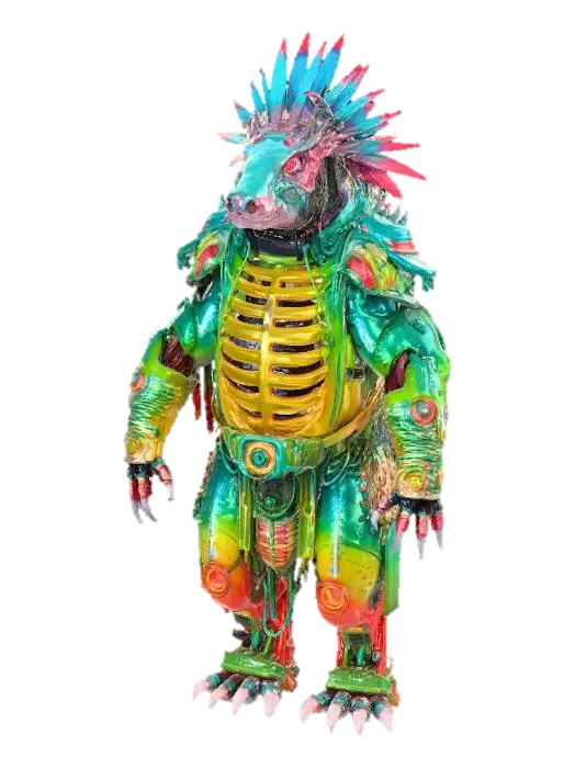 Acid-Hippo Cyborg 3D model, vytvořený pomocí AI