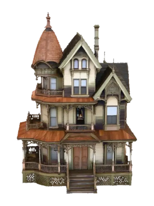 #Halloween2025#, Spooky Victorian Manor - Mansion 3D model, vytvořený pomocí AI