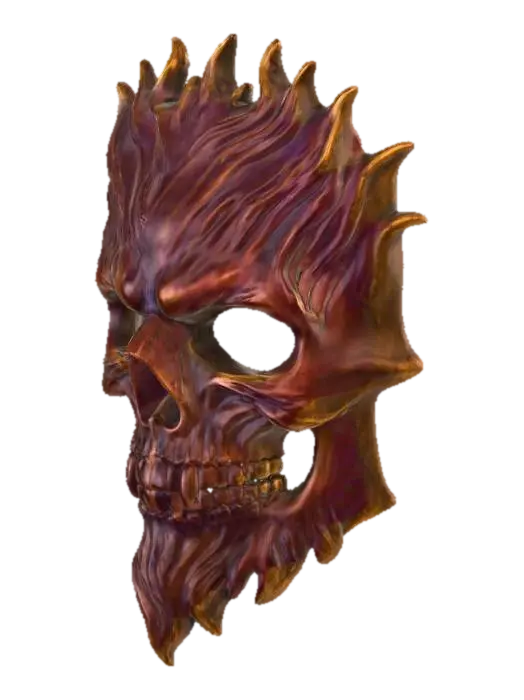 Modello 3D #Halloween2025#, Wood Skull Mask - 3dprint, generato dall’IA