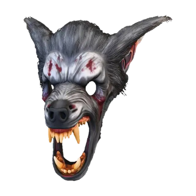 #Halloween2025#, Werewolf Mask 3D model, vytvořený pomocí AI
