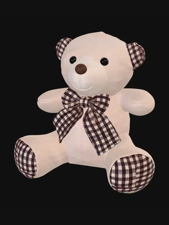 3D model for Cozy Plush Bear with a Checkered Bow