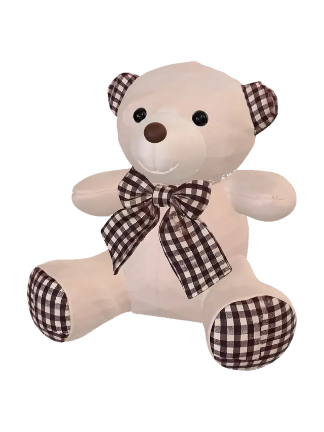 3D model for Cozy Plush Bear with a Checkered Bow
