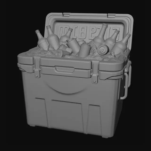 3D model for A COOLER BOX WITH NO LID AND PUT ICE ANG DRINKS INSIDE IT NO LID!