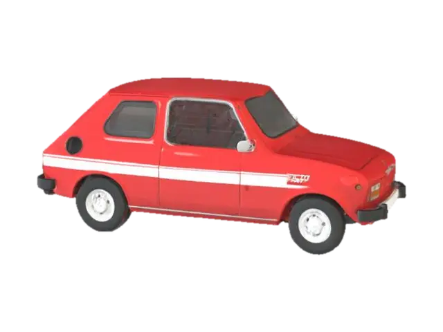 3D model for car fiat 126 in red