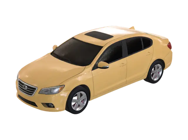sedan-gold-3d - Gameready 3D model, vytvořený pomocí AI