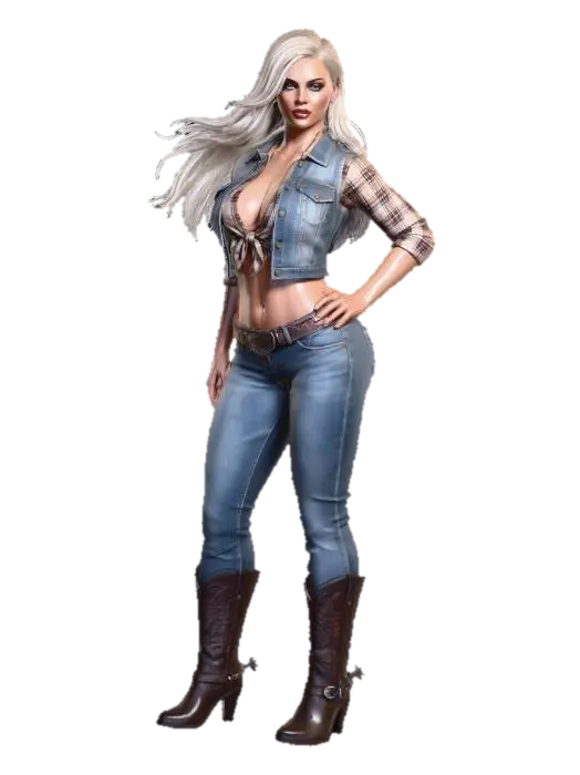 Denim Rodeo Diva - Texas 3D model, vytvořený pomocí AI