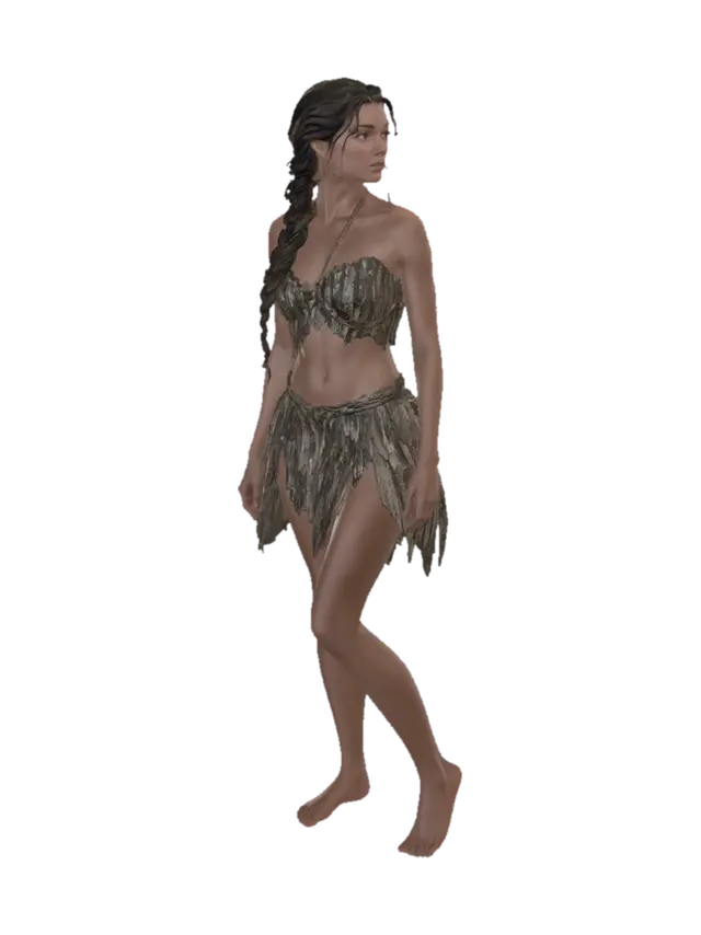 Forest Warrior - Combatant 3D model, vytvořený pomocí AI