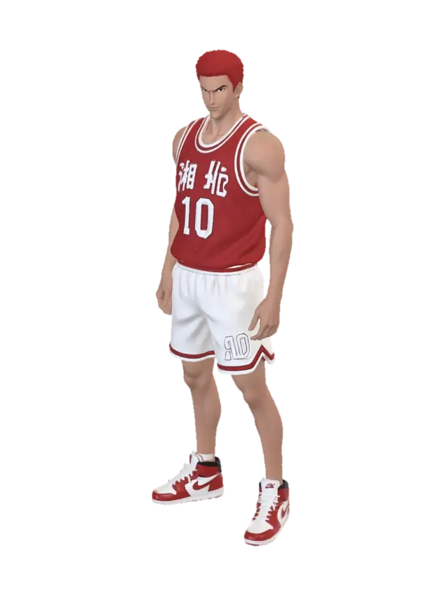 Model 3D Red-Haired Basketball Hero - Posed, dijana oleh AI