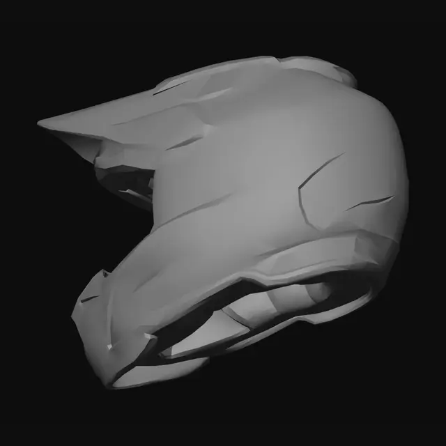 3D model for Pro Race White Motocross Helmet