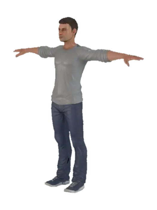 Model 3D High‑precision game-ready model posed in a T‑pose; each of the five fingers distinctly…, dijana oleh AI
