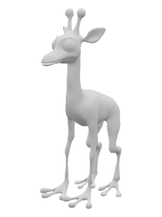 3D model for Giraffenfrosch, Giraffe Frosch mix, haut mit bodypaint maya neon