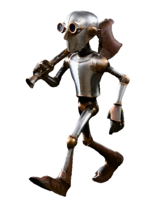 Axeman Automaton 3D model, vytvořený pomocí AI