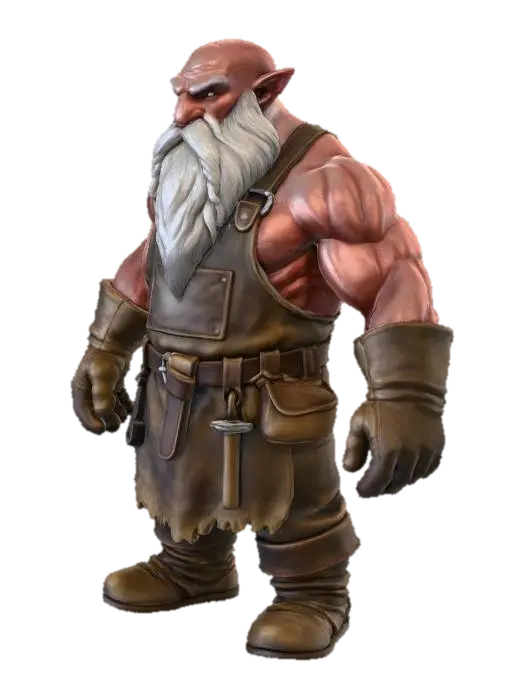 Dwarven Blacksmith - Artisan 3D model, vytvořený pomocí AI