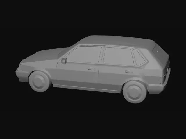 3D model for Crimson Polygon Sedan