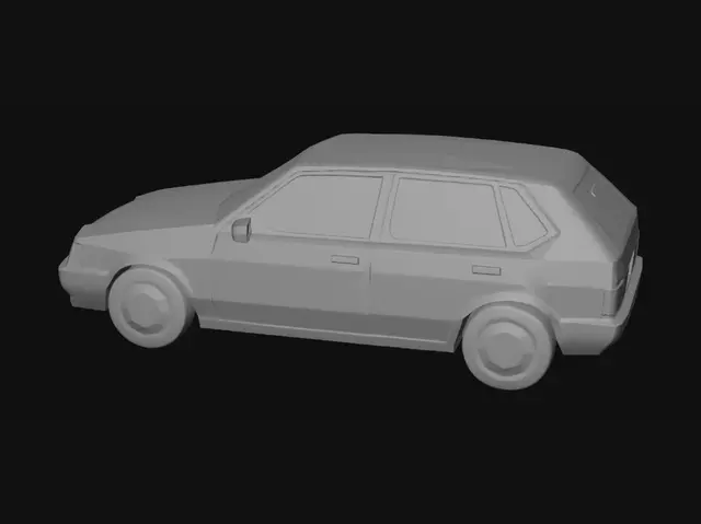 3D model for Crimson Polygon Sedan