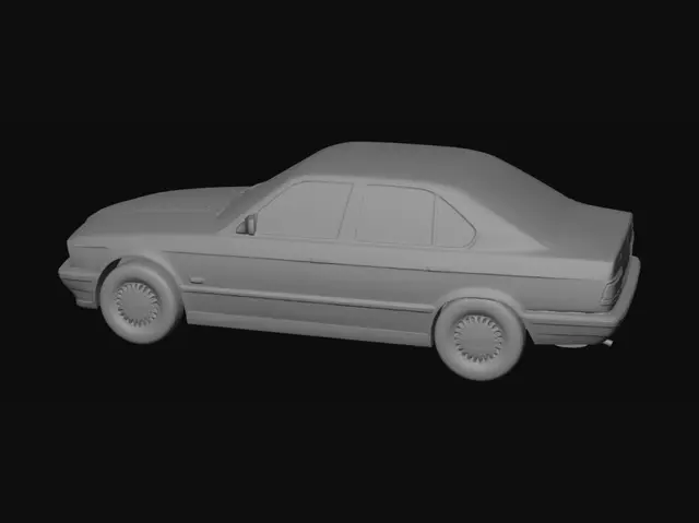 3D model for Silver BMW E34 on the street