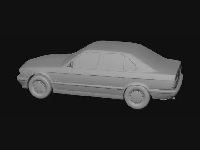 3D model for Silver BMW E34 on the street