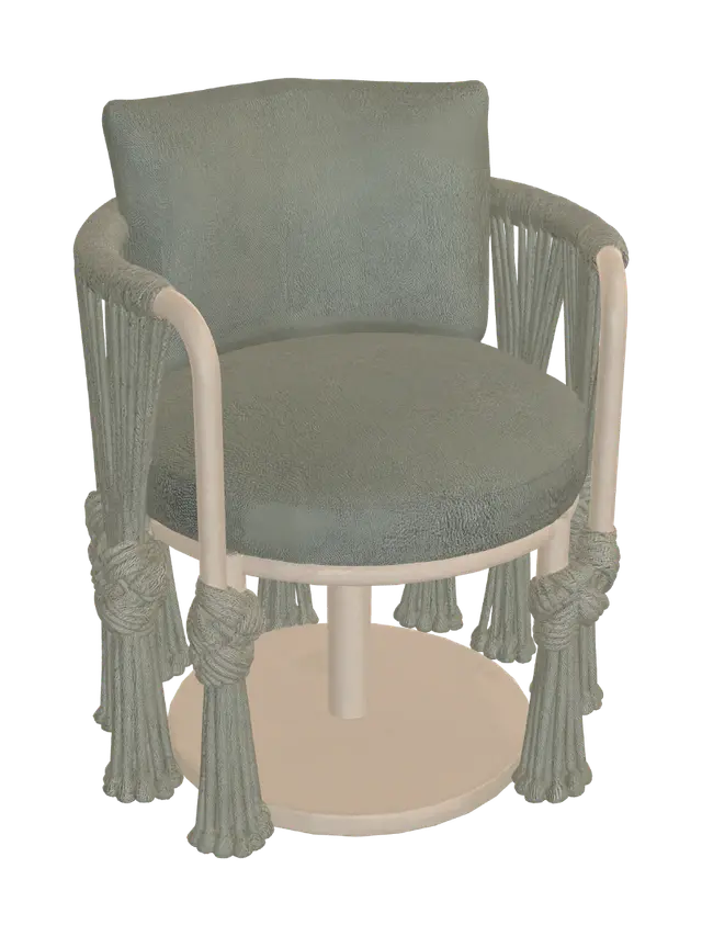 Sage Macramé Lounge Chair - Macrame-3D-modell, genererad av AI
