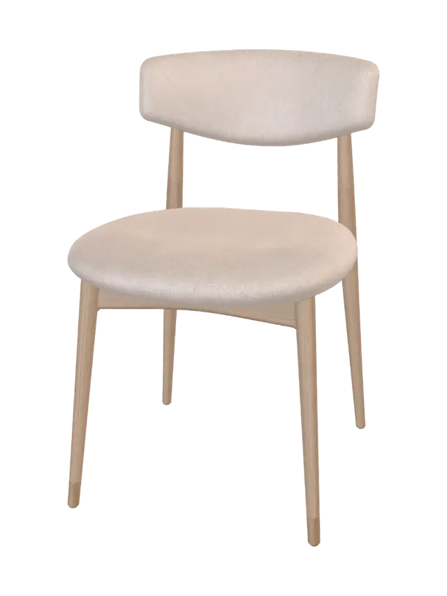 3D model for Cream Bouclé Dining Chair