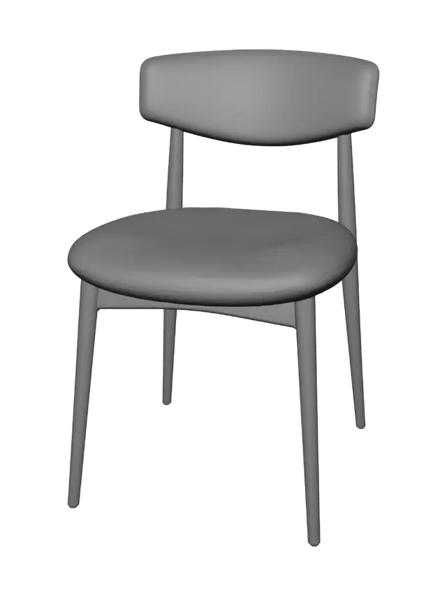 3D model for Cream Bouclé Dining Chair