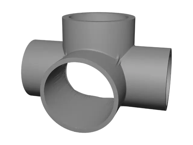 3D model for Blue PVC Tee Fitting