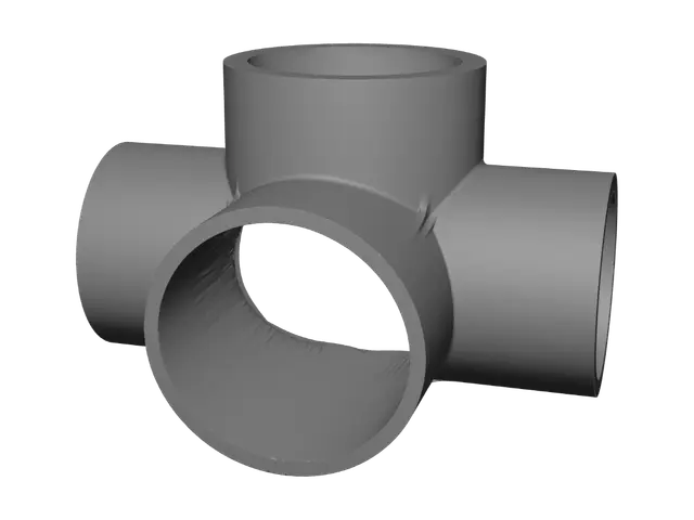 3D model for Blue PVC Tee Fitting