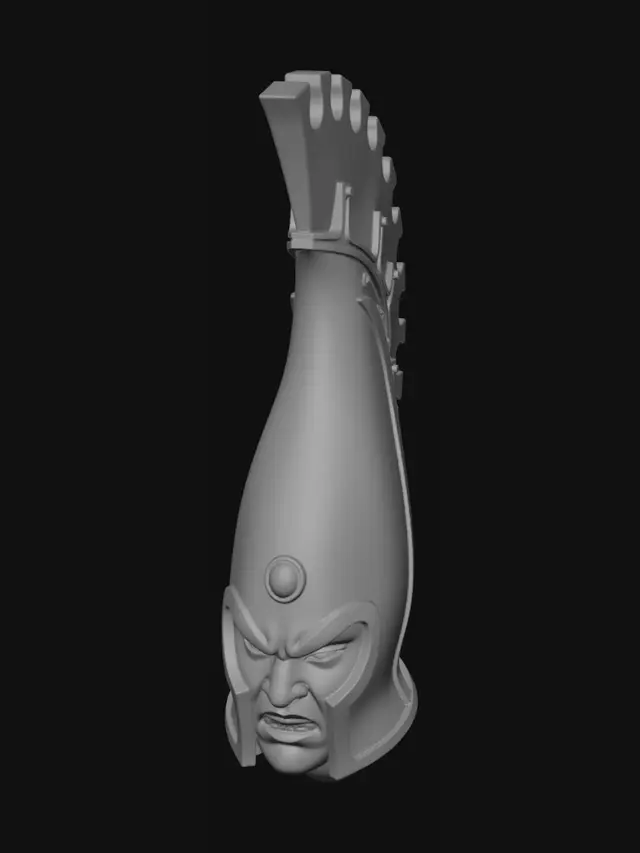 3D model for Riduci la dimensione della gemma sulla fronte. L'espressione deve essere arrabbiata.
