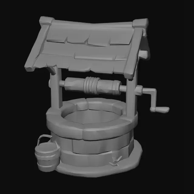 3D model for Red Tile Roof Well