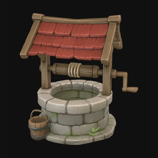 3D model for Red Tile Roof Well
