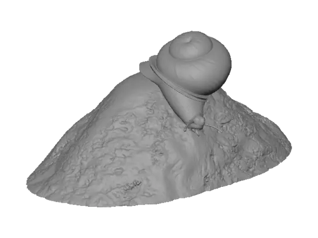 3D model for Golden Shell on a Mossy Rock