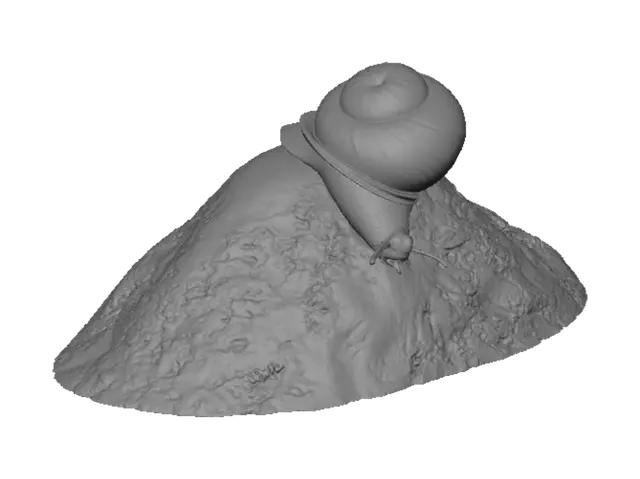 3D model for Golden Shell on a Mossy Rock