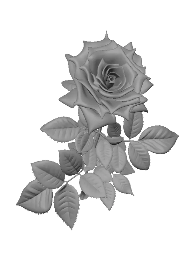 3D model for Crimson Rose on Mosaic Tiles