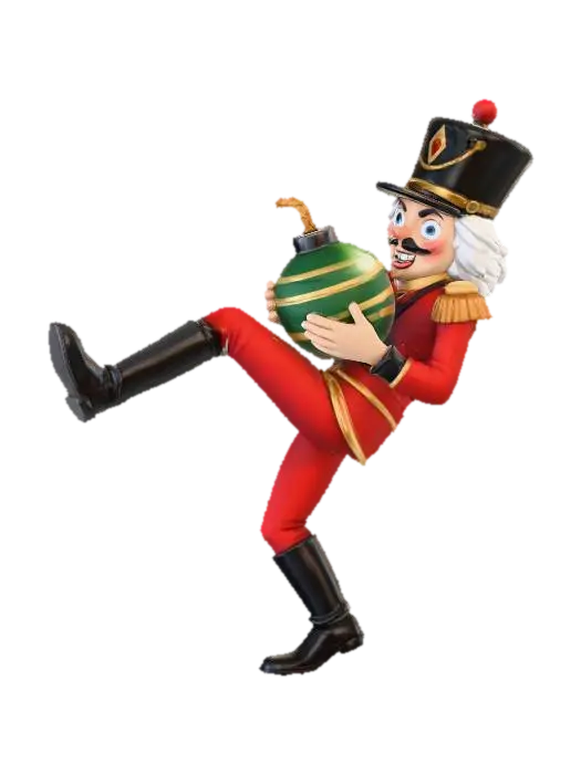 Nutcracker's Explosive Surprise - Chrismas 3D model, vytvořený pomocí AI