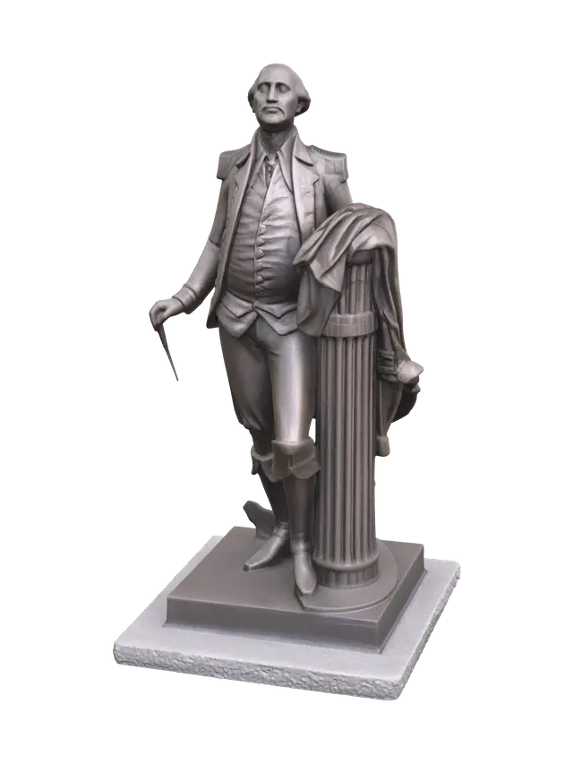 Realistic Georgewashington - President 3D model, vytvořený pomocí AI