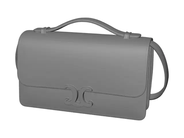 3D model for Tan Leather Satchel with Gold Clasp