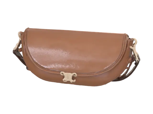 3D model for Caramel Leather Crossbody Bag