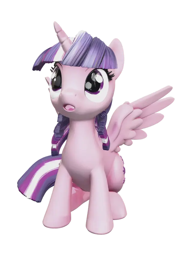 Weathered My Little Pony 3D model, vytvořený pomocí AI