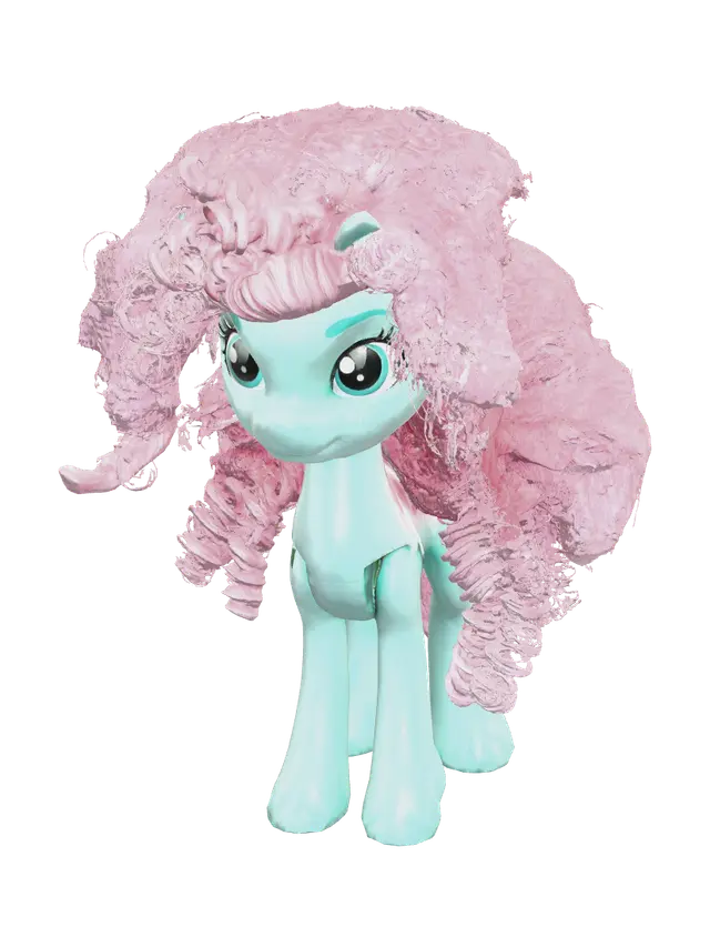 Low-Poly My Little Pony 3D model, vytvořený pomocí AI