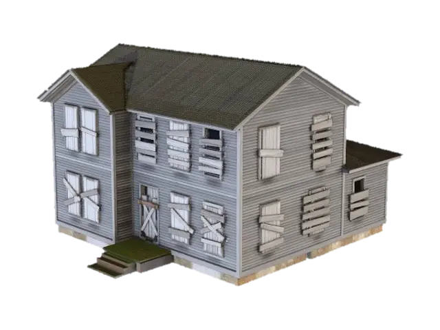 Desolate Homestead - Deserted 3D model, vytvořený pomocí AI