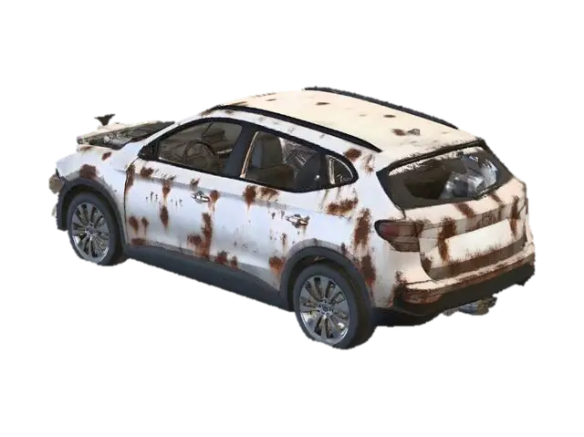 rusty_crossover 3D model, vytvořený pomocí AI
